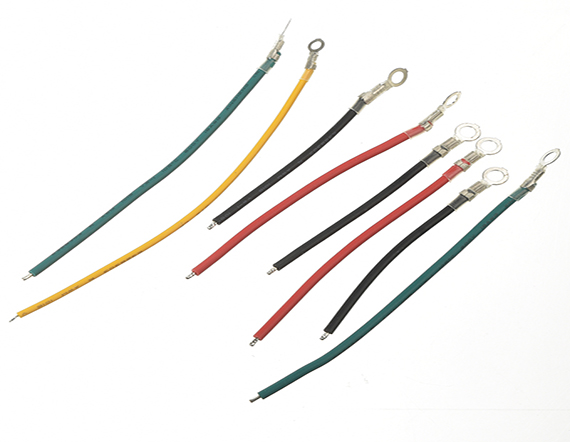 M4線束4.8插簧電子圓型端子連接線帶膠套