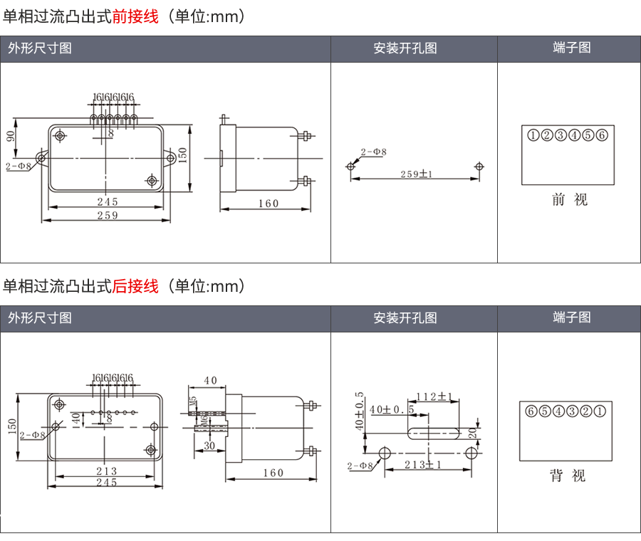 JGL-13凸出式固定安裝結構外形尺寸